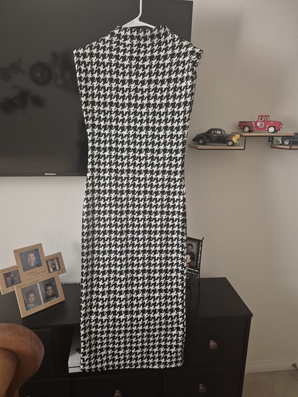 SHEIN Black and White Houndstooth Dress